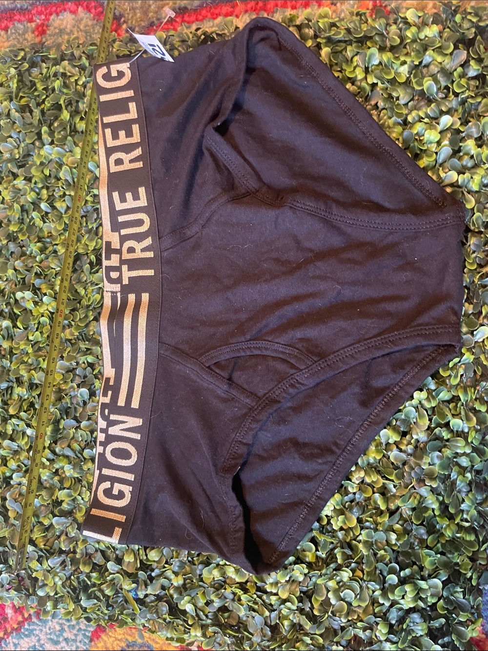 True Religion Black Briefs with Gold Logo Waistband